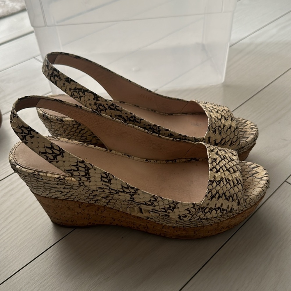 Prada Python Sling Back Sandal Wedge Size 41 - image 2